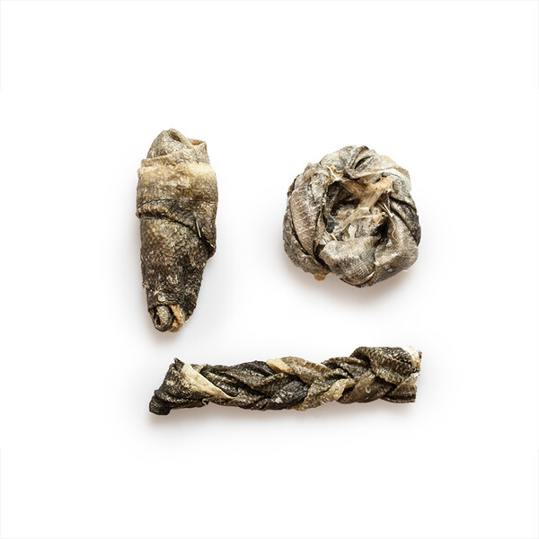 Kauartikel aus Kabeljauhaut